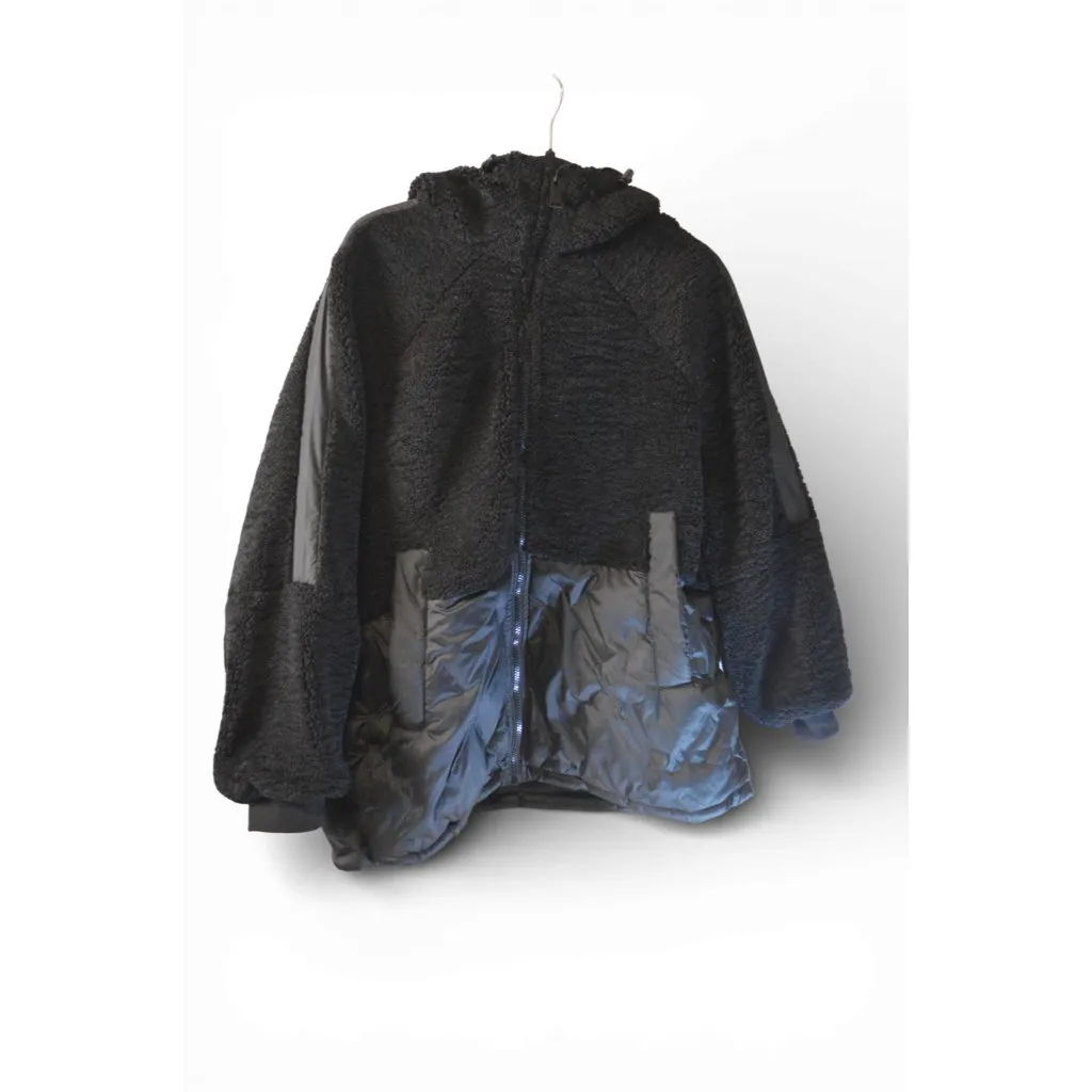 Brooklyn Industries Womens Hooded Sherpa Puffer Jacket Black Size S NWT - Image 2