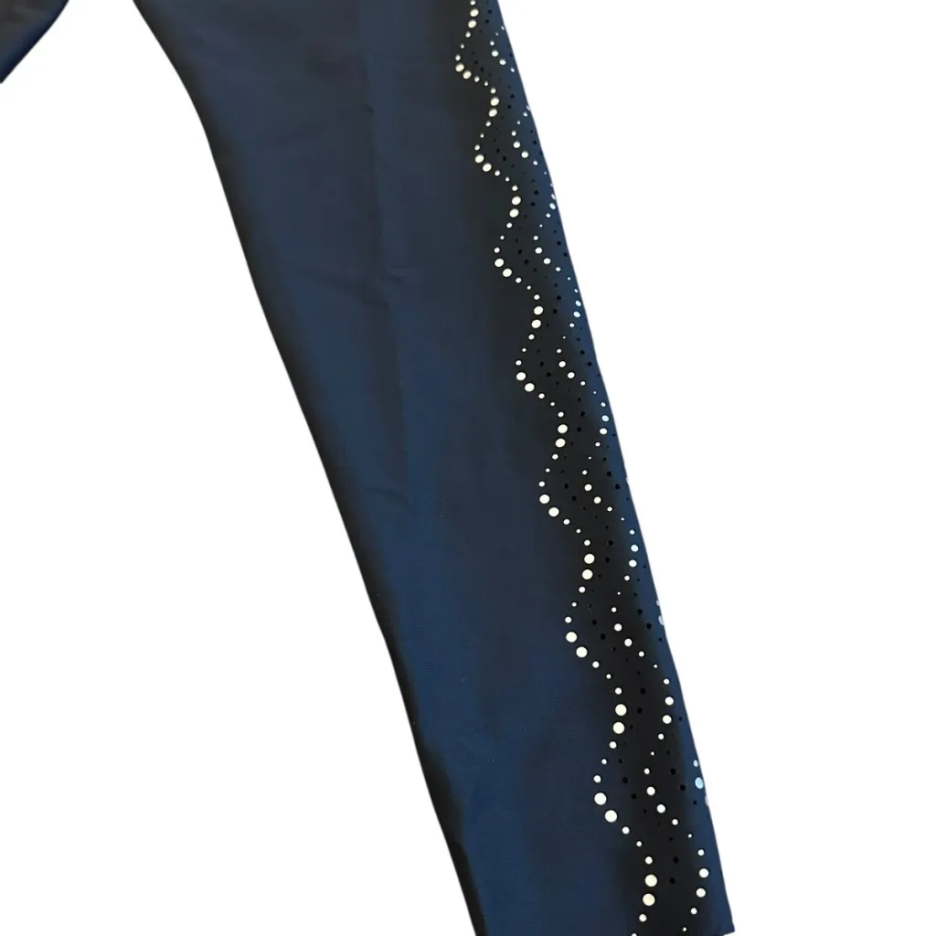 Ultracor Black High Waisted Leggings Cropped Length Polka Dot Stretch Size Small - Image 9