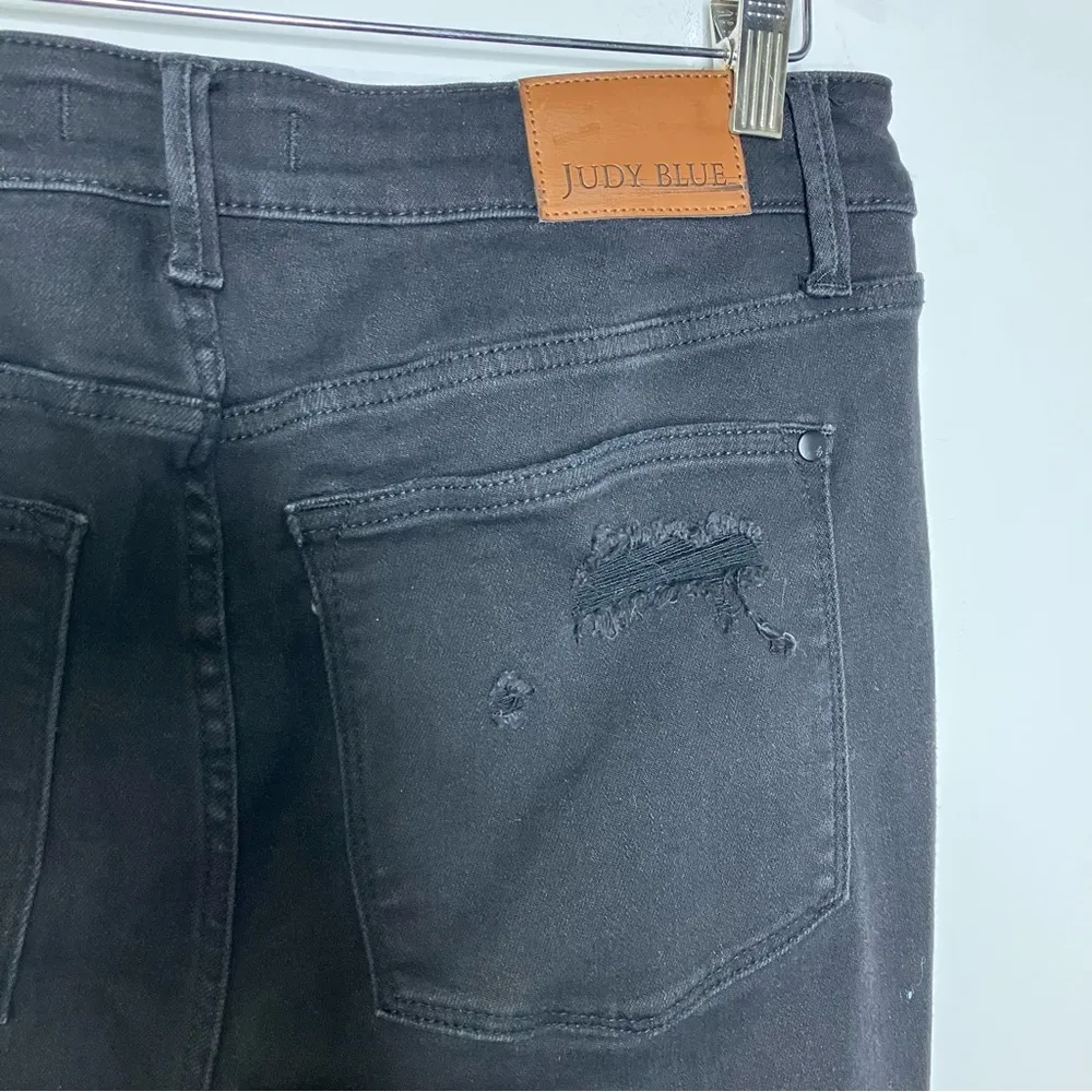 Judy‎ Blue flare Jeans distressed flare size 14W trendy  casual punk gothic - Image 9