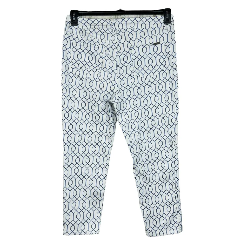 Chico’s SZ 2 (Large/12) So Slimming Girlfriend Crop Jeans Trellis Tile Hi-Rise - Image 4