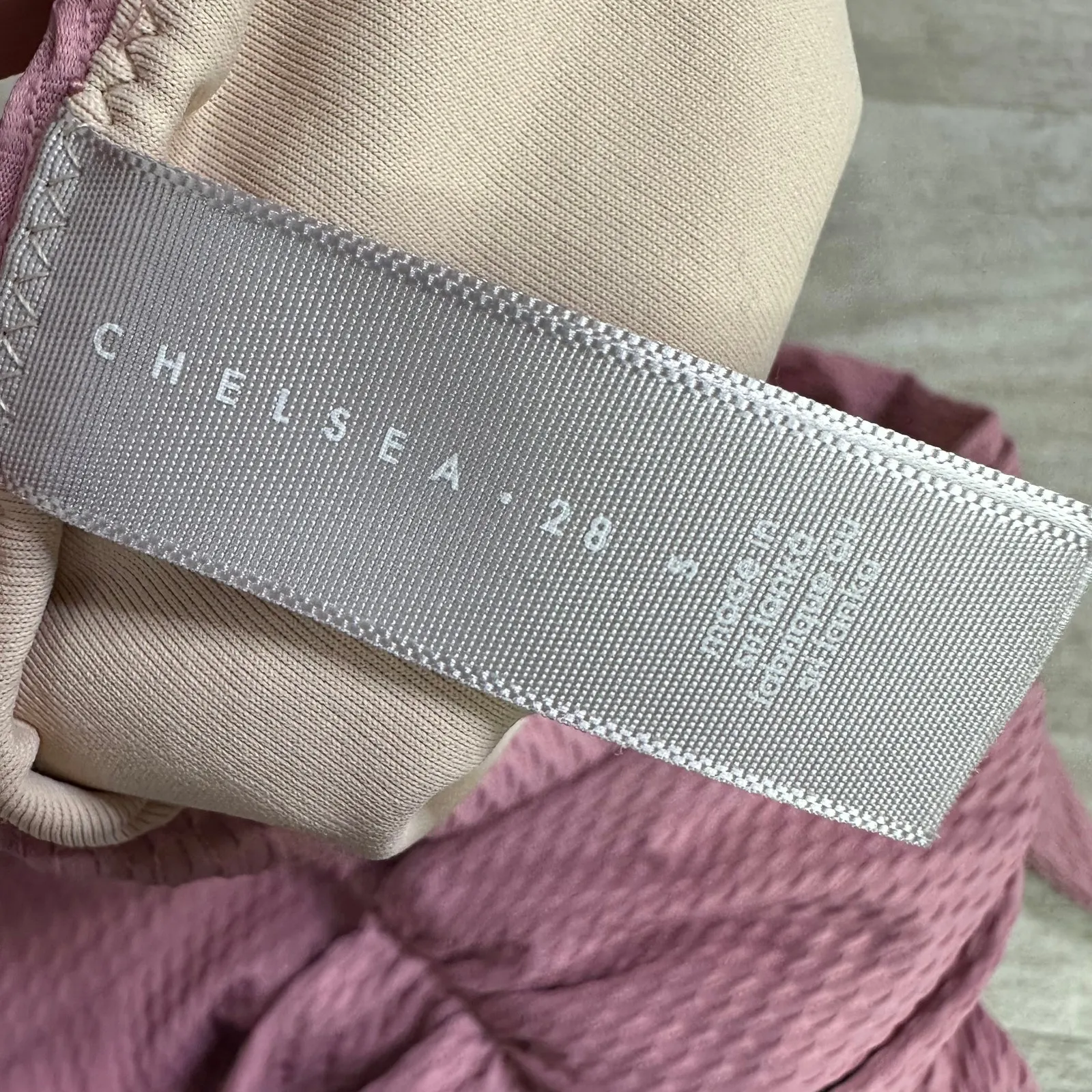 Chelsea28 Belted Textured One-Piece Swimsuit Pink Women’s Small - Image 5