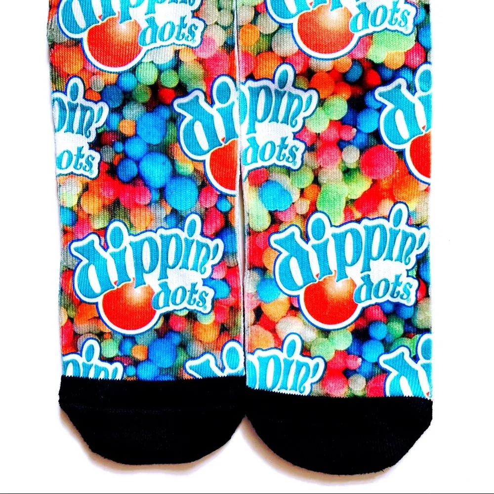Odd Sox Dippin Dots Crew Socks Mens Womens Ice Cream Colorful Novelty Fun Gift Blue - Image 5