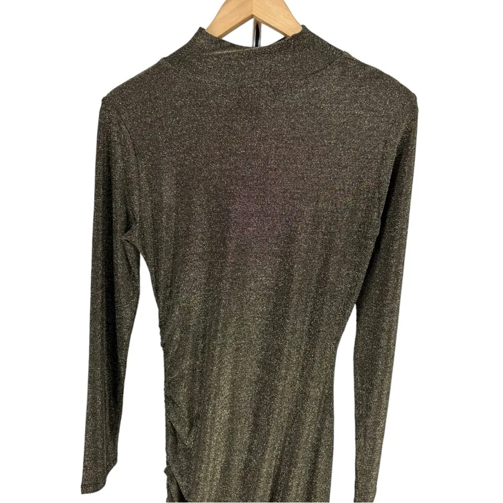 N:PHILANTHROPY Demetra Metallic Minidress Brown Gold Bodycon Stretch size Large - Image 9