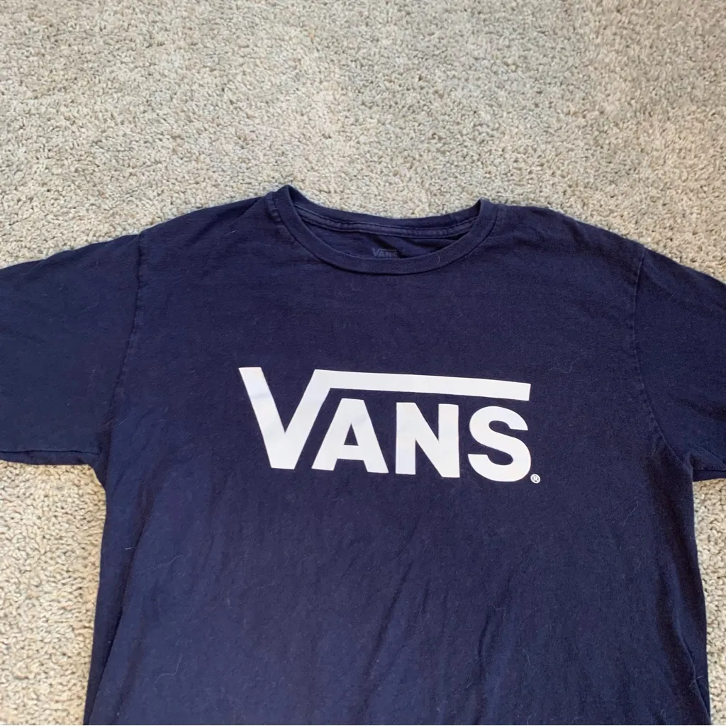 Vans Navy Blue Short Sleeve Tee Size Small - Image 2
