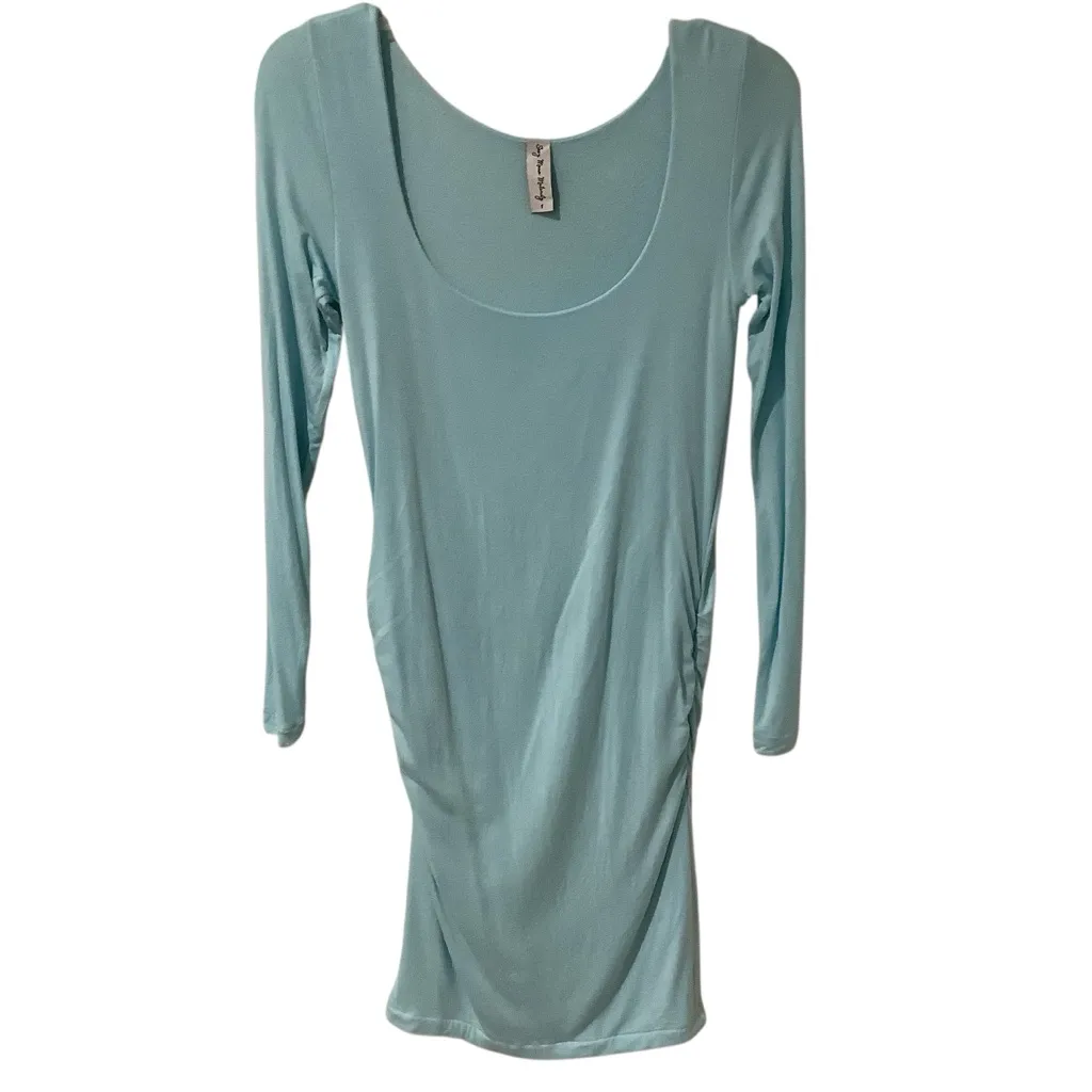 Sexy Mama Brand Blue Aqua Long Sleeve Dress Size 1 aka Small - Image 5