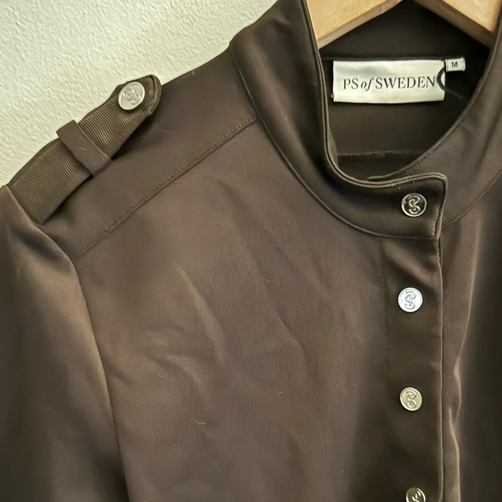 PS of Sweden M Carmen Turtleneck Button Up Sweater in Brown Size M - Image 5