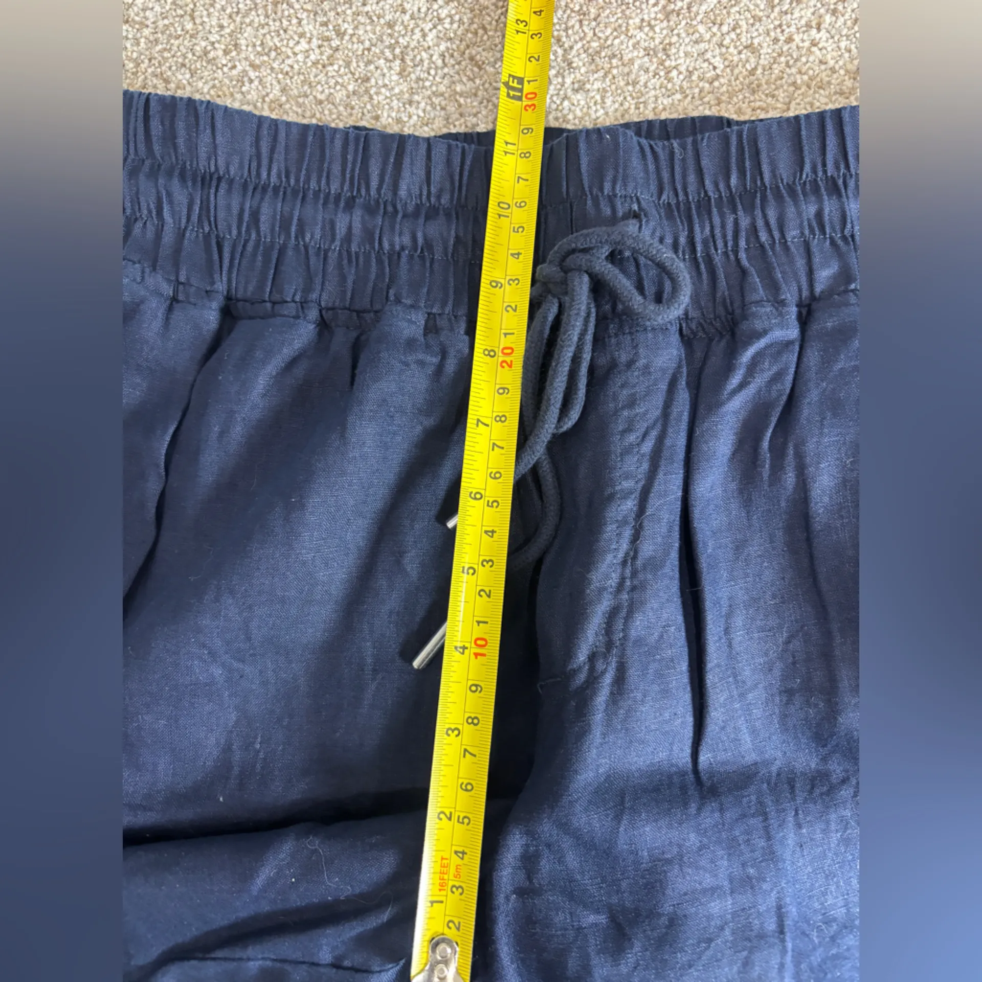 Quince 100% European Linen Wide Leg Pants elastic waist travel medium - Image 8