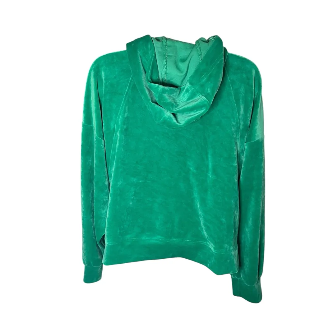 Truth by Republic Velour Zip Up Hoodie Pockets Green XL - Image 2