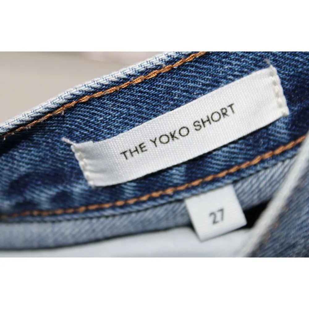 NWOT Aritzia Denim Forum Yoko Short Blue Distressed Cotton Jean Shorts Size 27 - Image 6