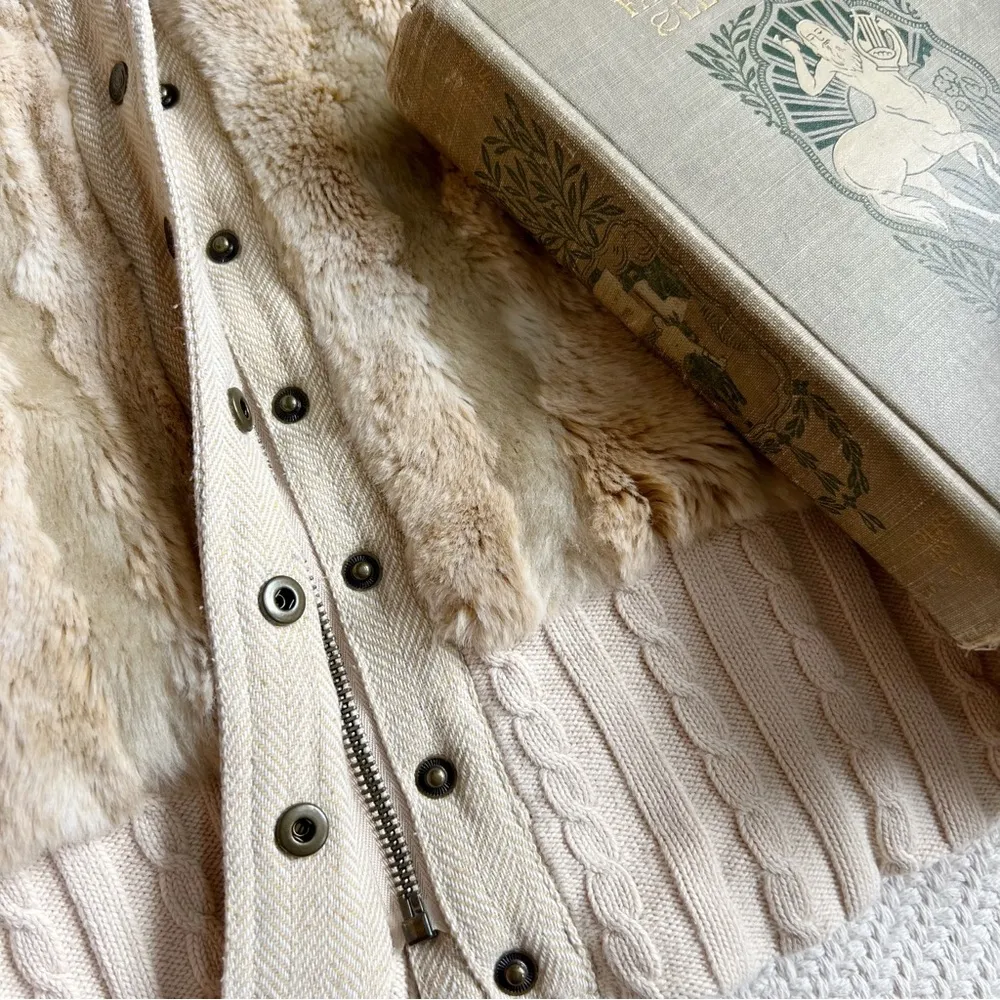 Y2K Juicy Couture Faux Fur Tan Hooded Jacket - Image 6