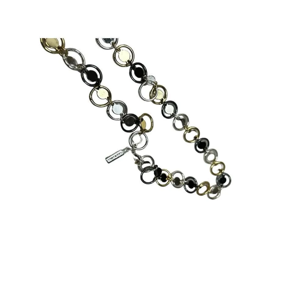 Daisy Fuentes Gold & Silvertone Metal disc  Necklace w/ Lobster Claw Clasp - Image 3