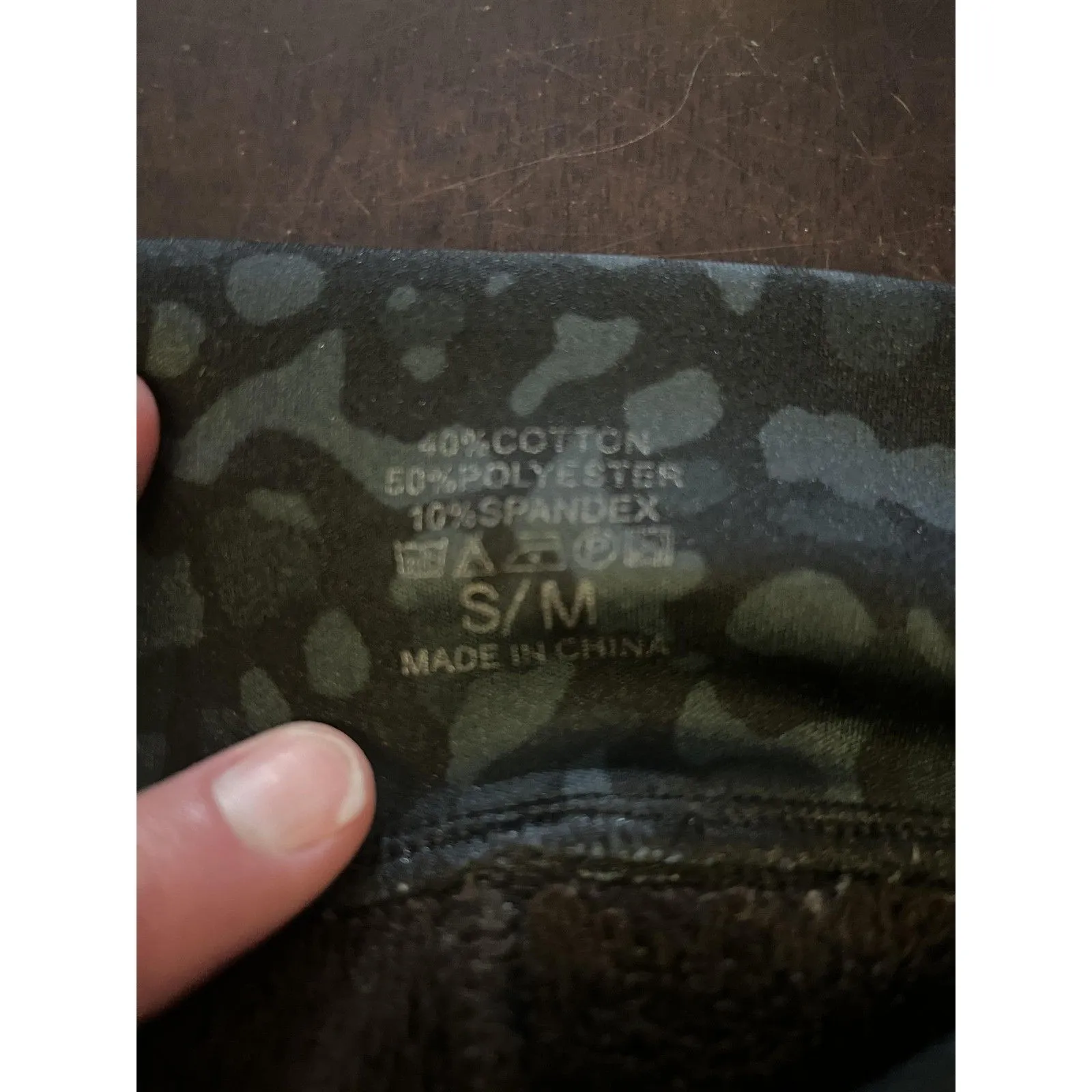 Fleece Lined Leggings Womens Small Medium Black Gray Leopard Print Side Stripe - Image 8