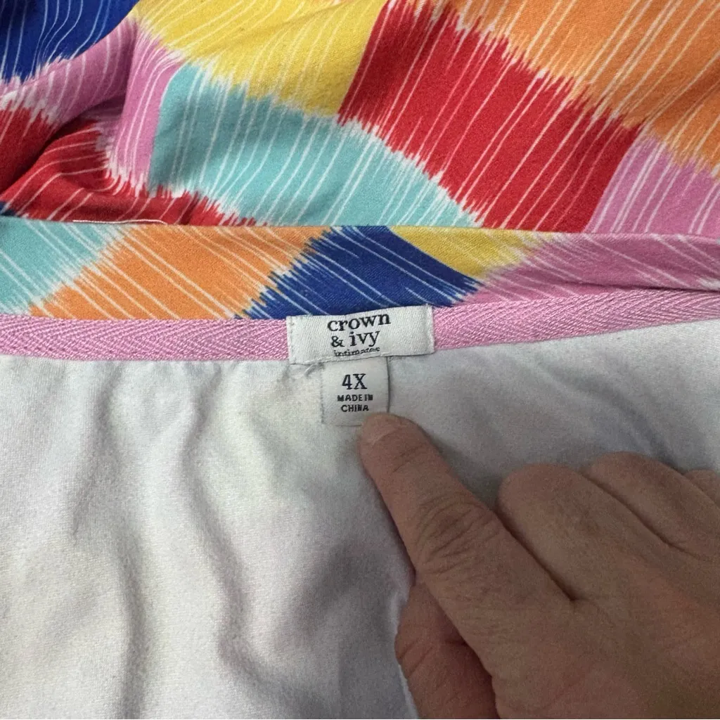 Crown & Ivy Colorful Striped Short Sleeve Tee 4XL - Image 7