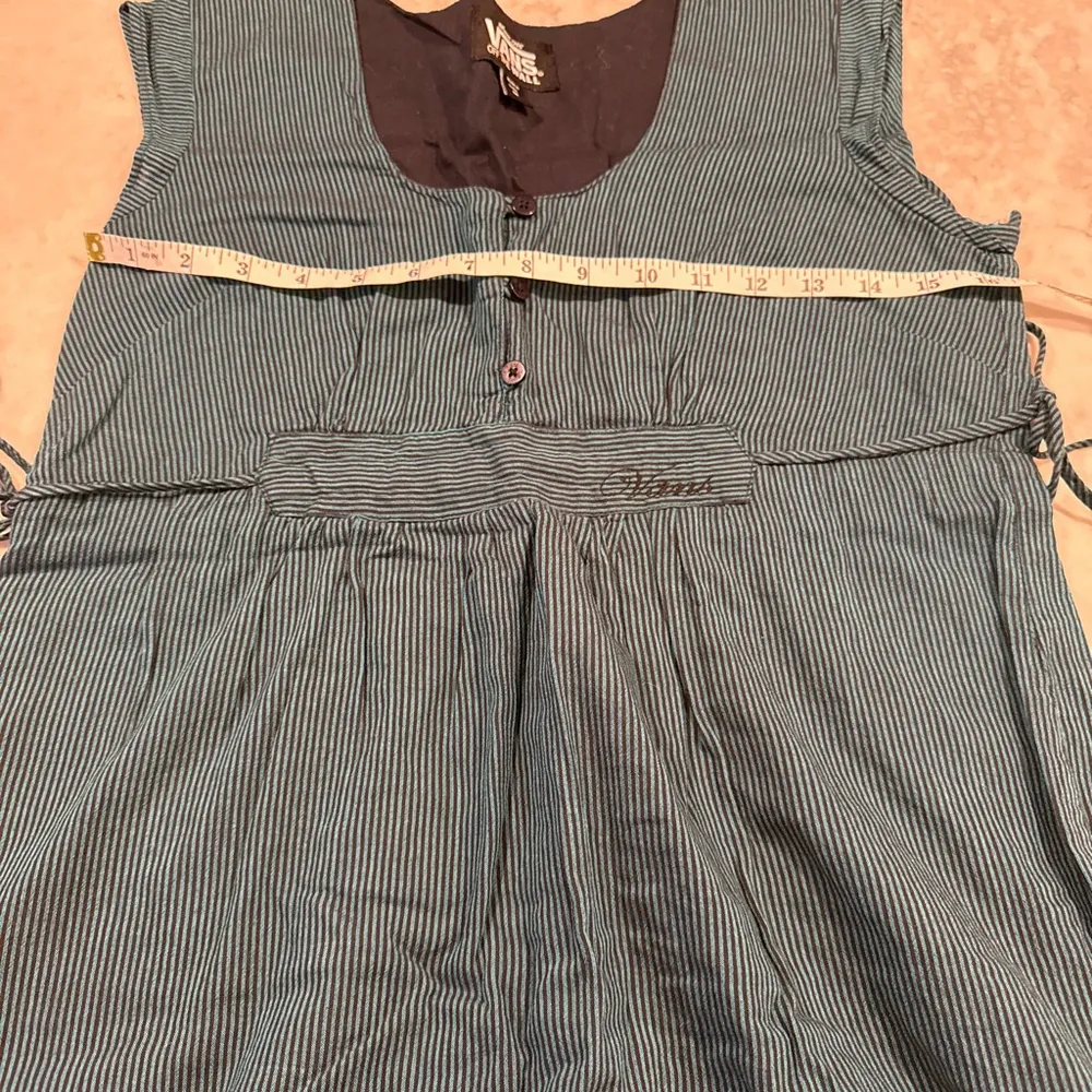 Vans Women's Teal Black Striped Sleeveless Dress M - Image 8