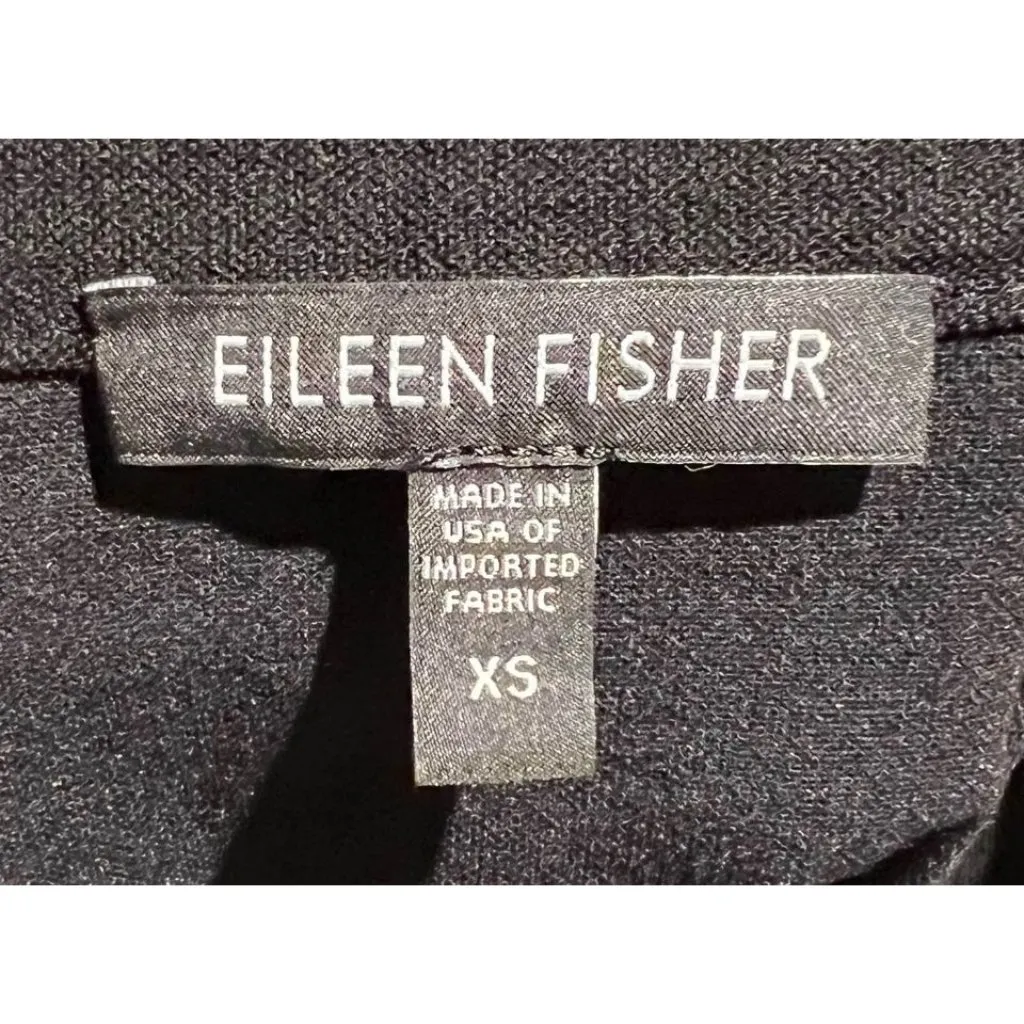 EILEEN FISHER Viscose Stretch Pull-On Knee Length Black Pencil Skirt‎ Size XS - Image 2