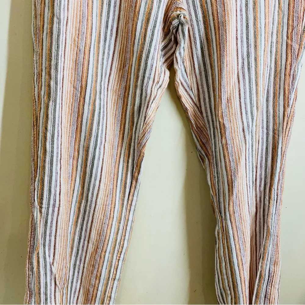 For Cynthia Linen Blend Striped Drawstring Pants size XL - Image 6