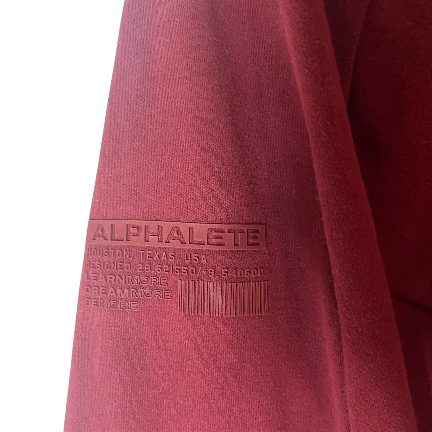 Alphalete Cropped Hoodie Burgundy Maroon Athleisure Gym Sweatshirt Sz Medium - Image 3