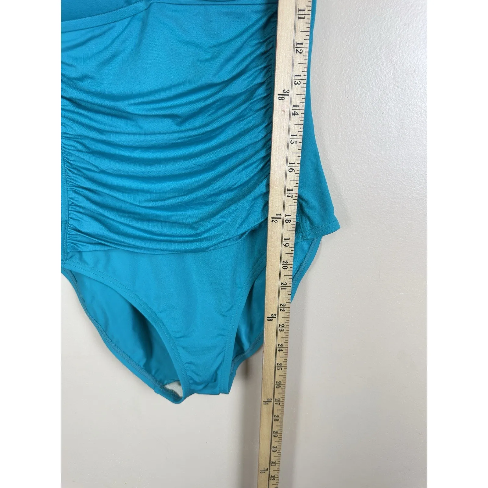 La Blanca Womens 6 Teal Island Goddess One Piece Swimsuit with Straps - Image 10