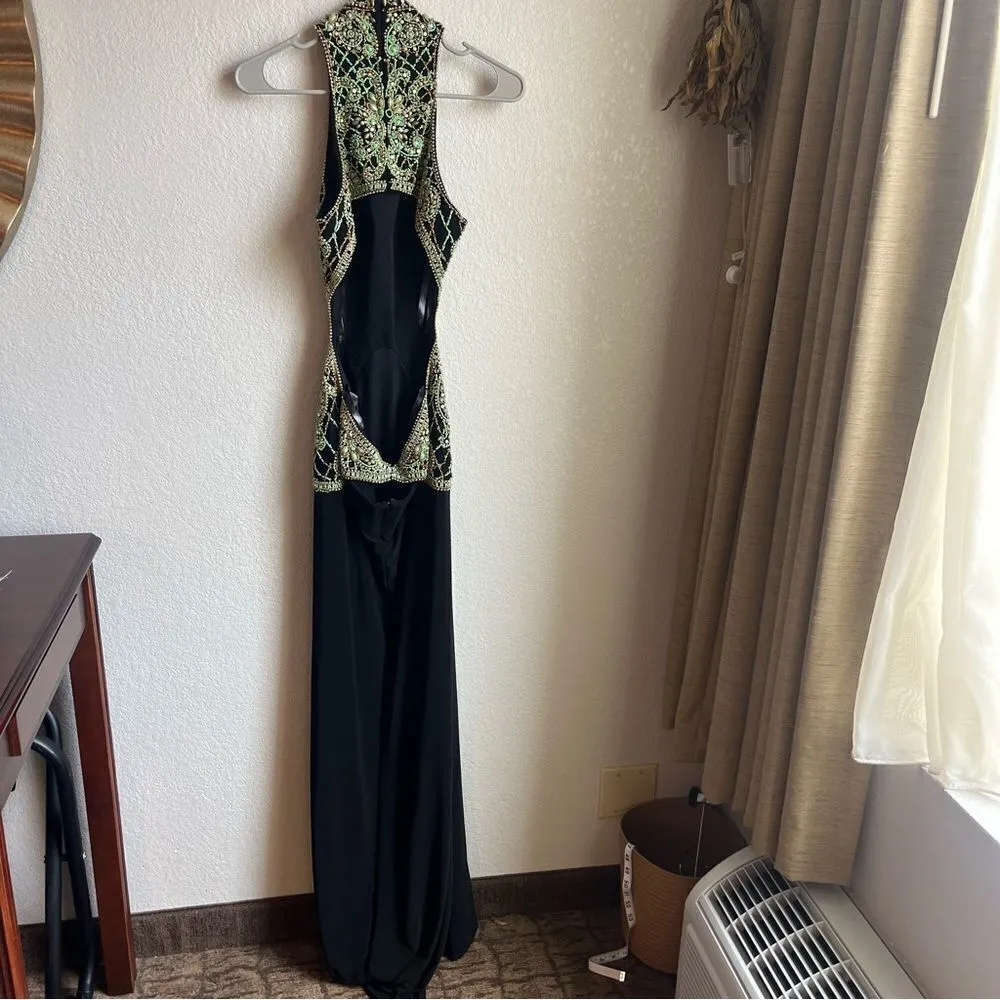 Sherri Hill 50153 Black/Green Beaded Prom Dress - Image 13