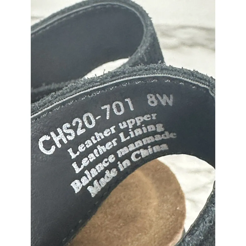 David Tate Womens Size 8 Clear Suede Slingback Wedge Strappy Sandals Shoes - Image 2