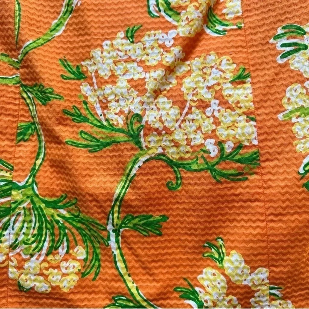 Lilly Pulitzer Orange Floral Strapless Dress Jacquard Lace by the Docks Size 0 - Image 7