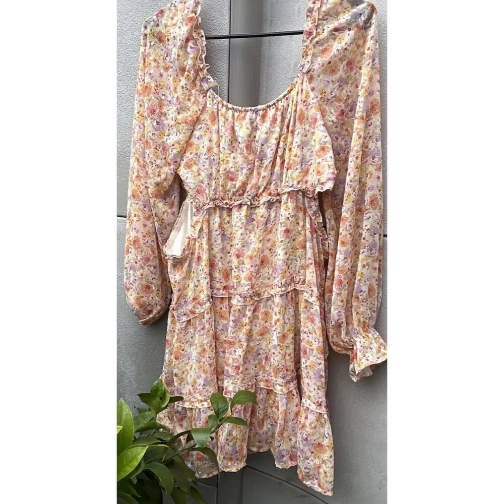 Vintage Jessica Simpson Women’s Sz XL Dress Floral Ruffled Boho Western Style - Image 4