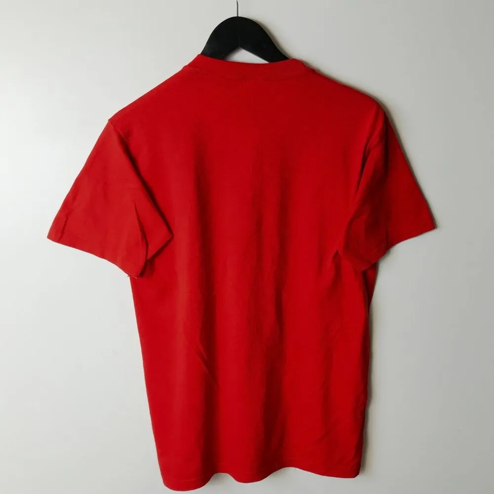 1986 Jerzees Nike Race T Shirt Vintage 80s Red 50/50 USA Made M Unisex Fit Size M - Image 3