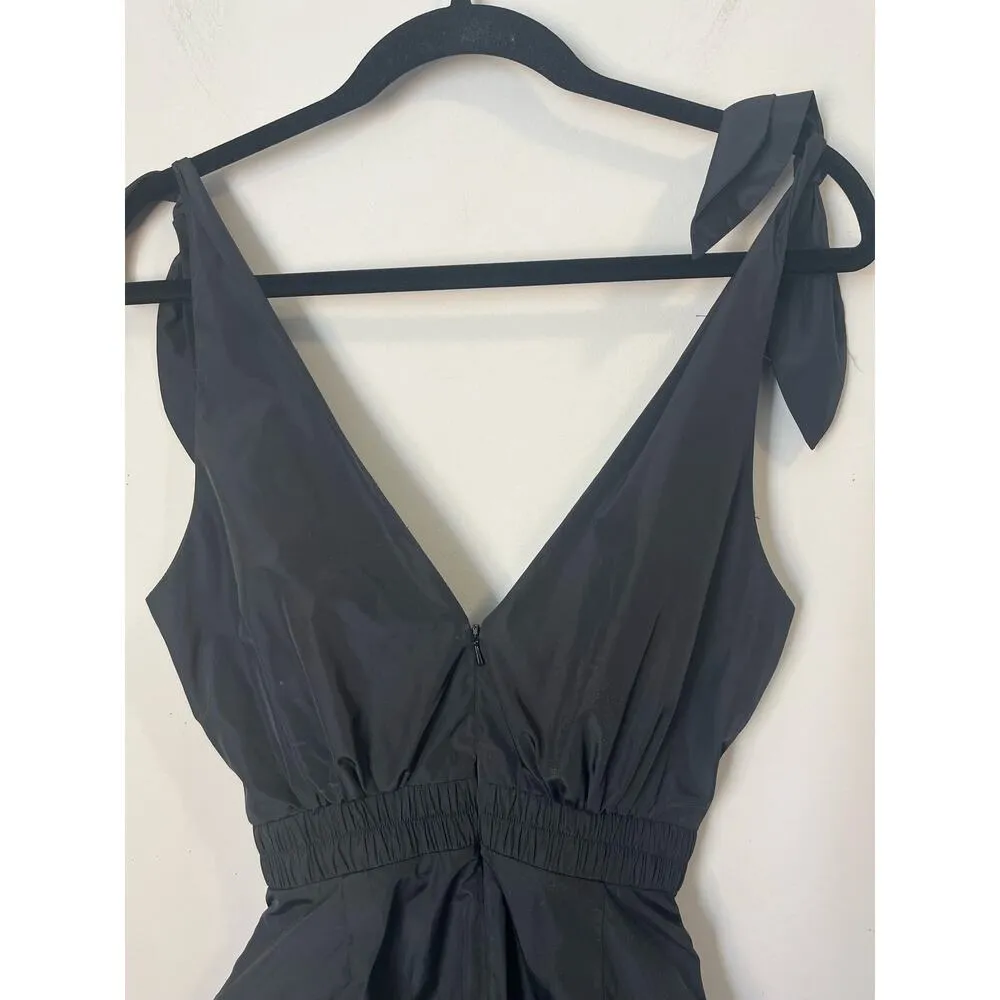 Alice McCall Bon Bon Bow Cutout Playsuit Romper Black Satin Shoulder Ties sz. 2 - Image 9