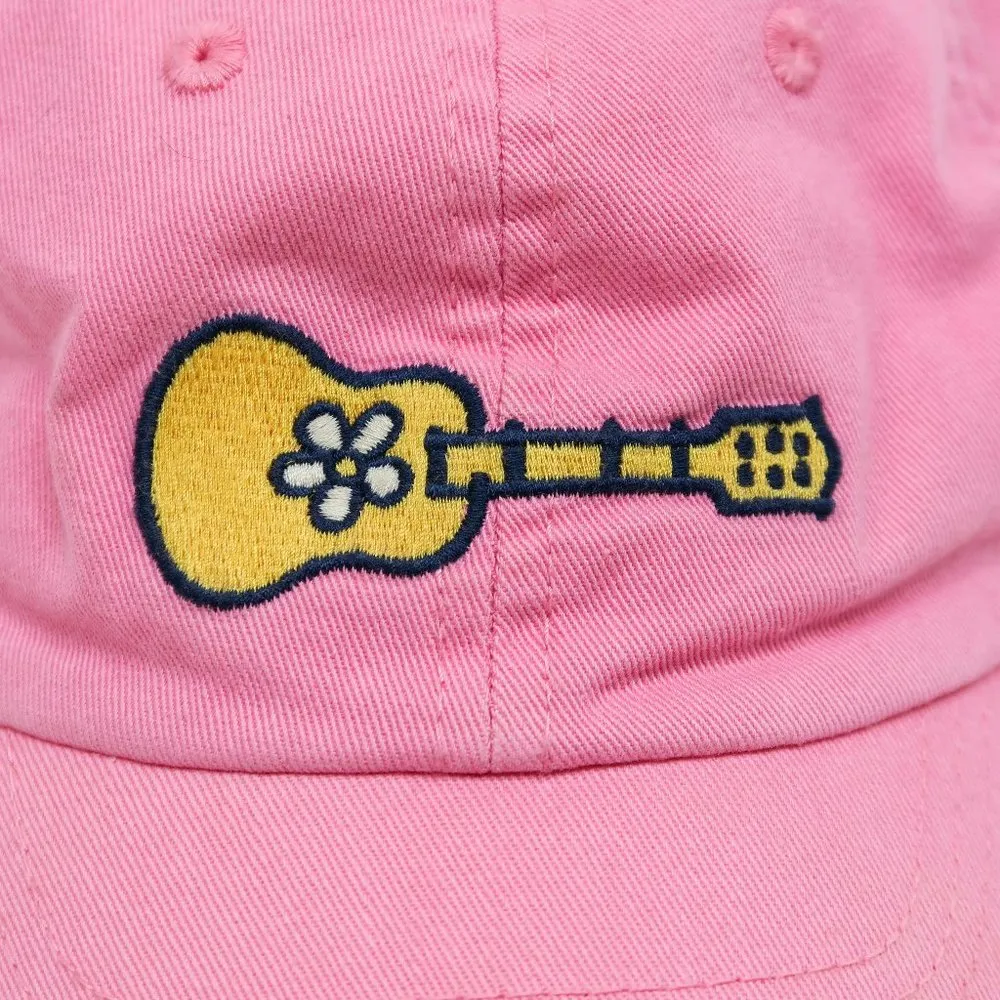 Vintage Y2K Life is Good Pink Daisy Guitar Baseball Hat - Image 3