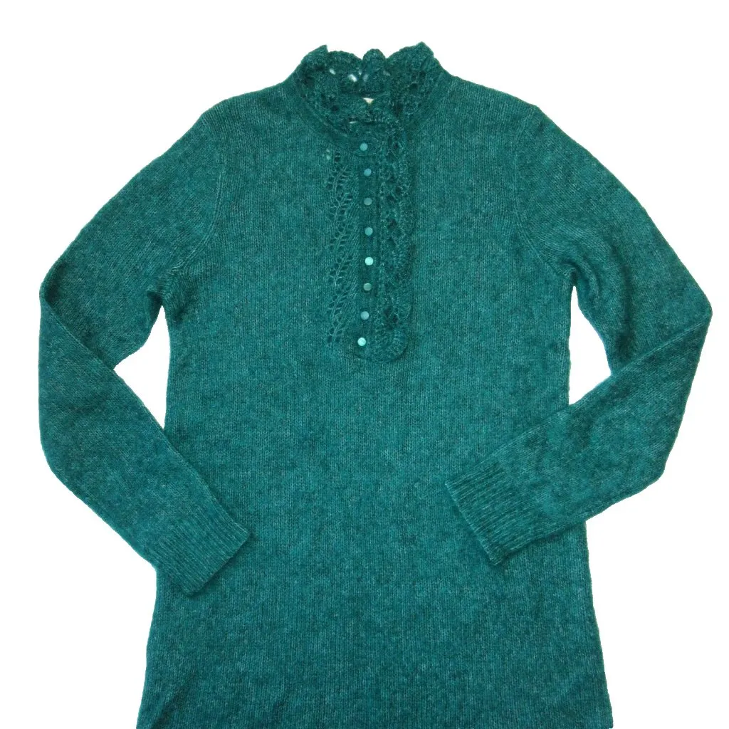 NWT La Maille Sezane Angelita in Emerald Green Mohair Knit Sweater Dress M - Image 5