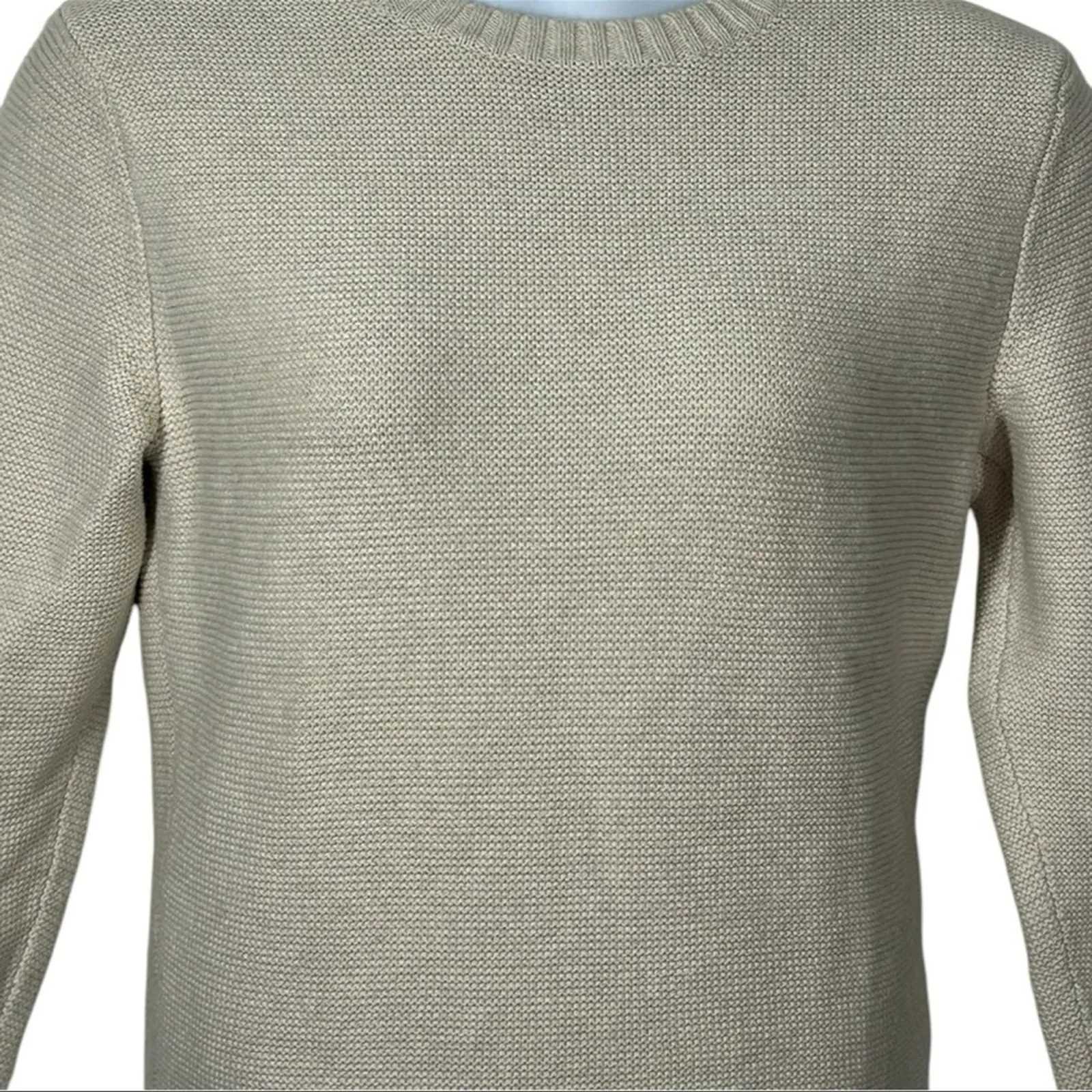 J. Crew Organic Cotton Oatmeal Knit Crewneck Sweater XS Classic Cozy - Image 3