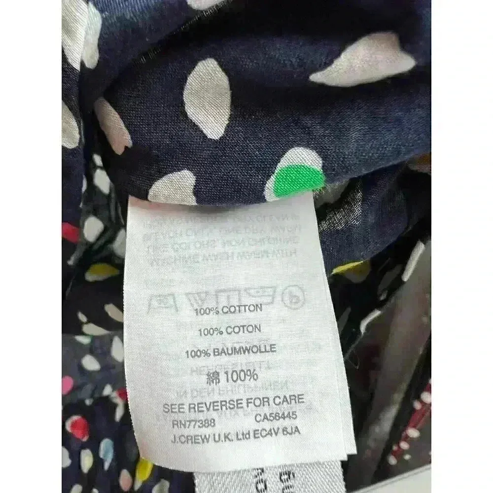 J.Crew Navy Blue Multi Confetti Ratti Happy Cat Print Off the Shoulder Top 8 - Image 3