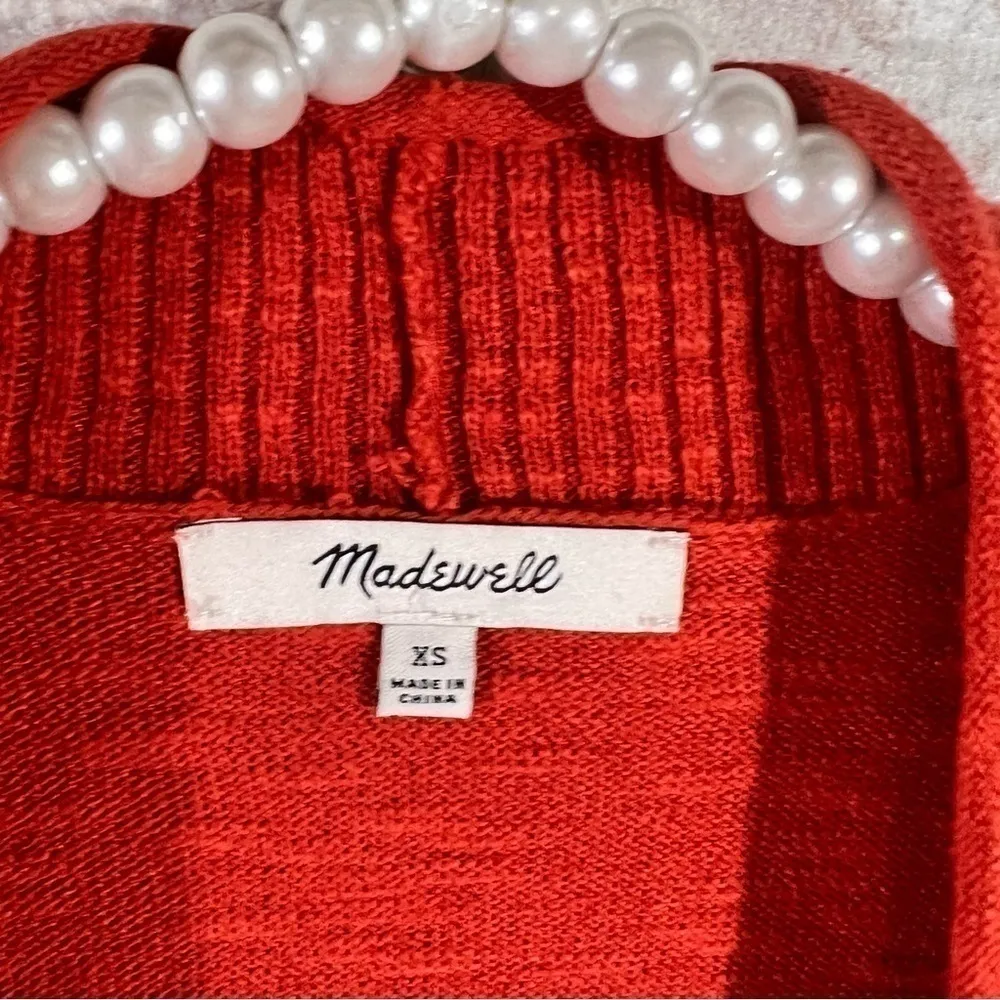 Madewell Bradley Cardigan Long Sleeve Sweater in Thai Chili Size XS - Image 10
