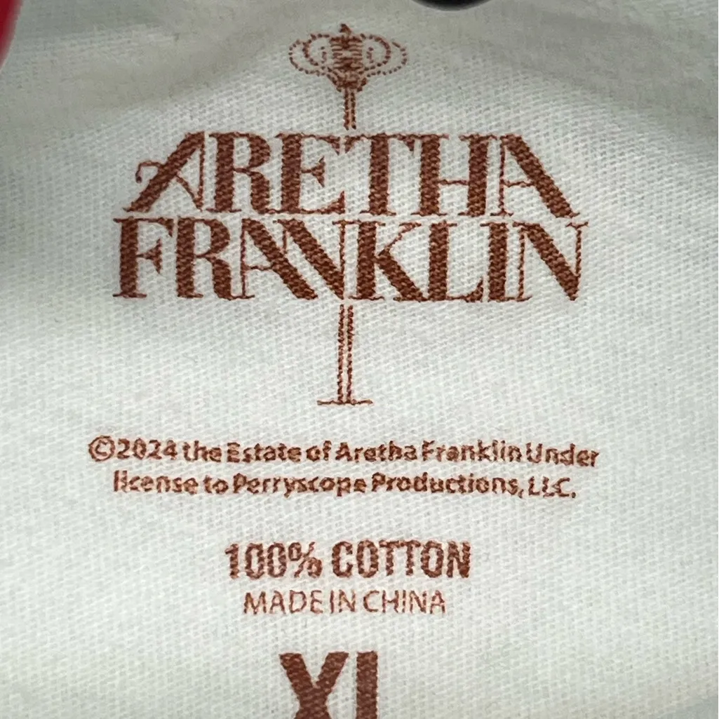 Aretha Franklin QUEEN OF SOUL Graphic Tee 100% Cotton Unisex XL Cream‎ color NEW White - Image 6
