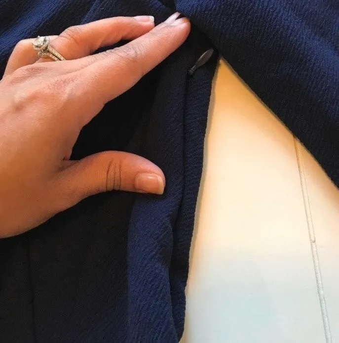 - Navy Embellished Bow Dress - Image 8