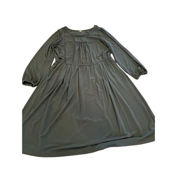 EUC J. Crew Deep Jade Hunter Green Longsleeve Knee Length Scoop Neck Dress‎ - Image 11