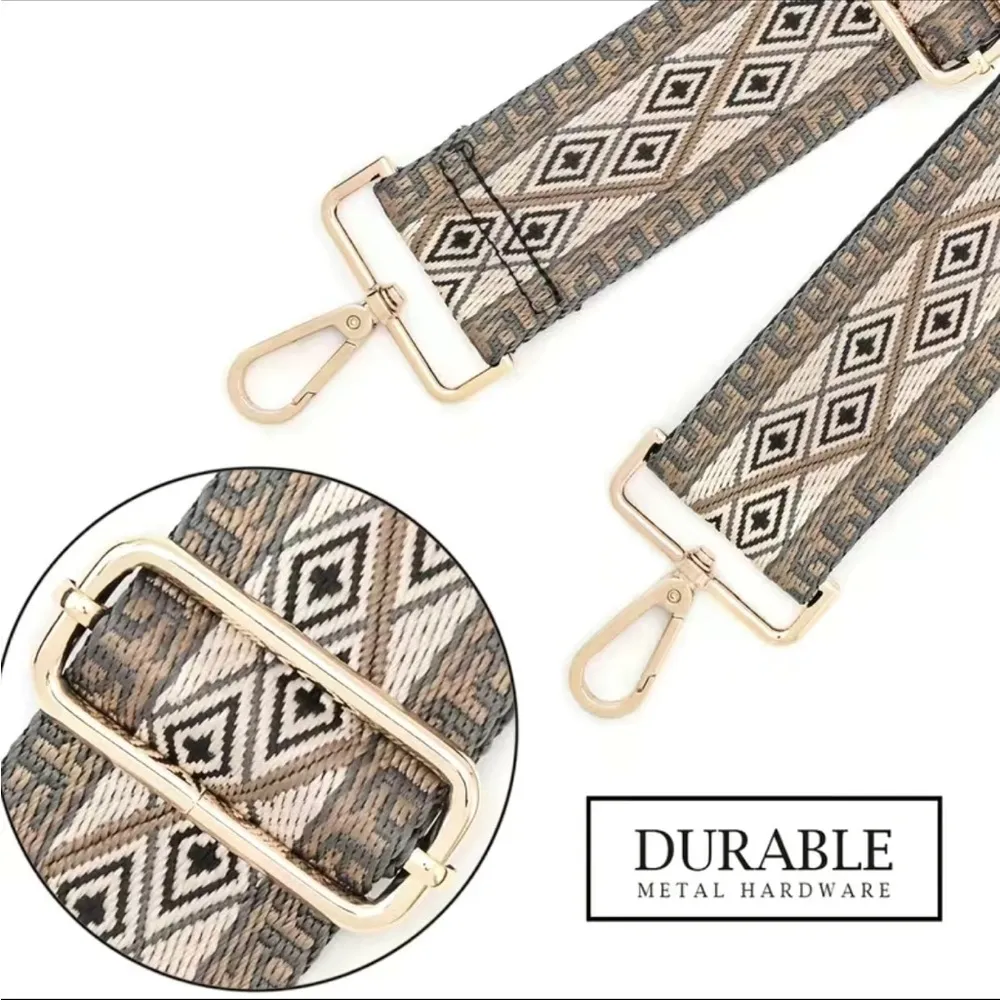 Boho Purse Strap Replacement Handbag Ethnic Embroidered Adjustable NEW 2” - Image 3