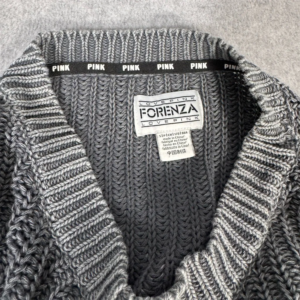 LOVE PINK Forenzia Victoria’s Secret Cotton Sweater Womens Size S Chunky Knit - Image 5