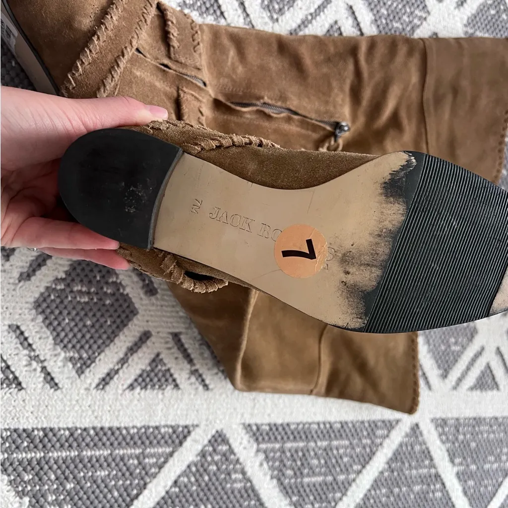 Jack rogers moto‎ boho leather suede knee high boots - Image 6