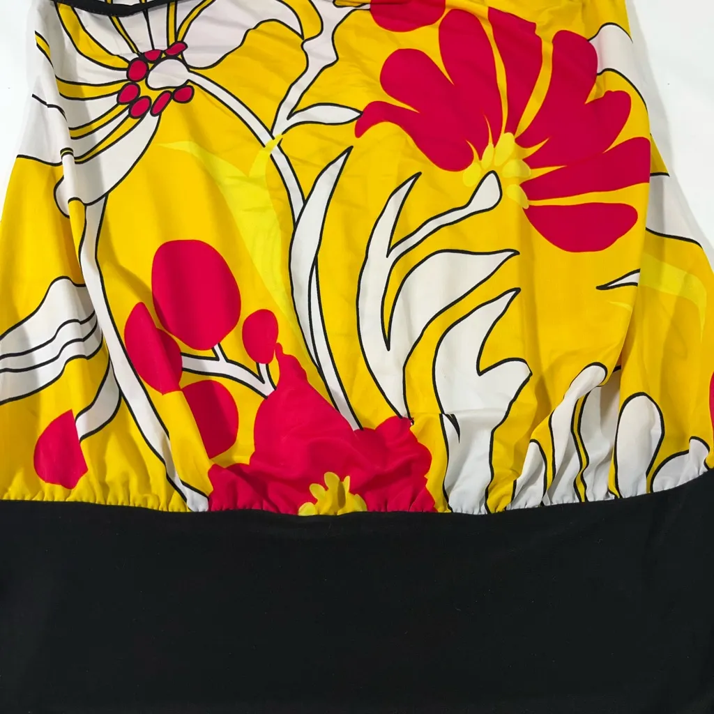 ROSEGERANIUM VIBRANT FLORAL‎ HIPPIE VIBE BLOUSE M MULTICOLORED PREOWNED A48 Yellow Size M - Image 3