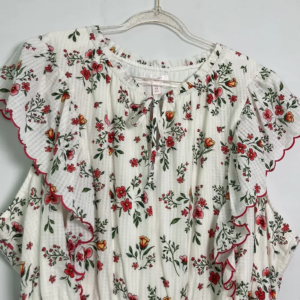 LAUREN CONRAD|Tiered Maxi Dress Plus Size 4X Prairie Cottagecore Peasant Summer - Image 3