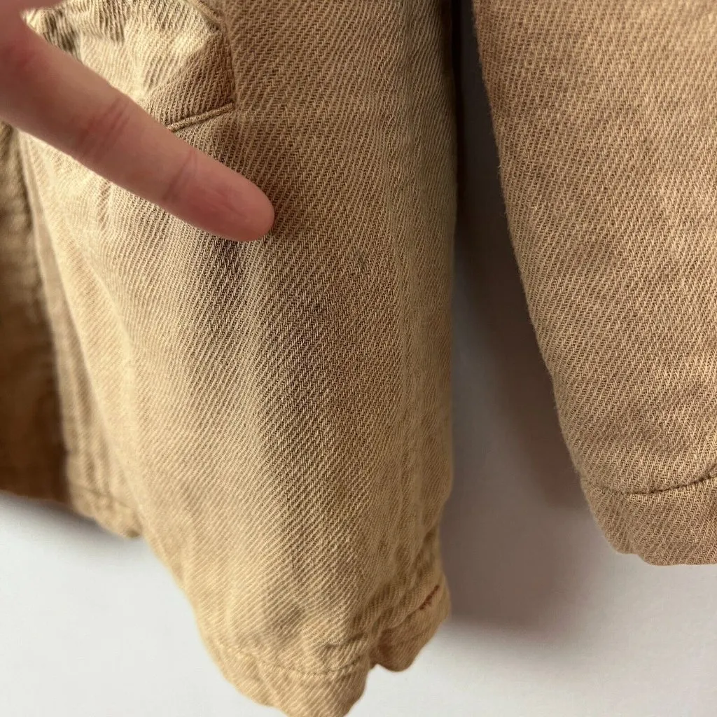 XiRENA‎ Blazer Jacket Womens Small Beige Jaden Twill Boyfriend Cotton Casual Brown - Image 4