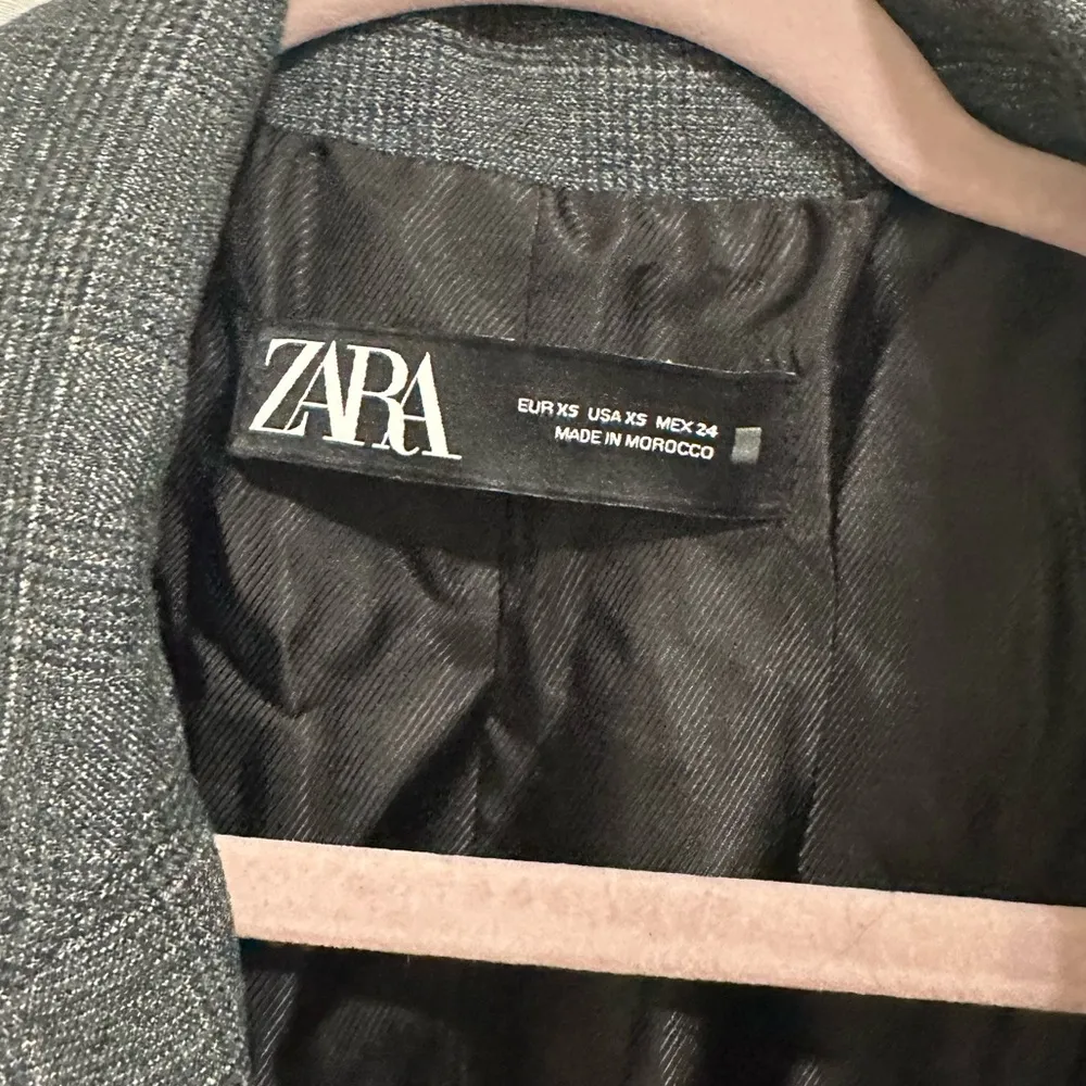 Dark Grey Plaid Blazer - Image 3