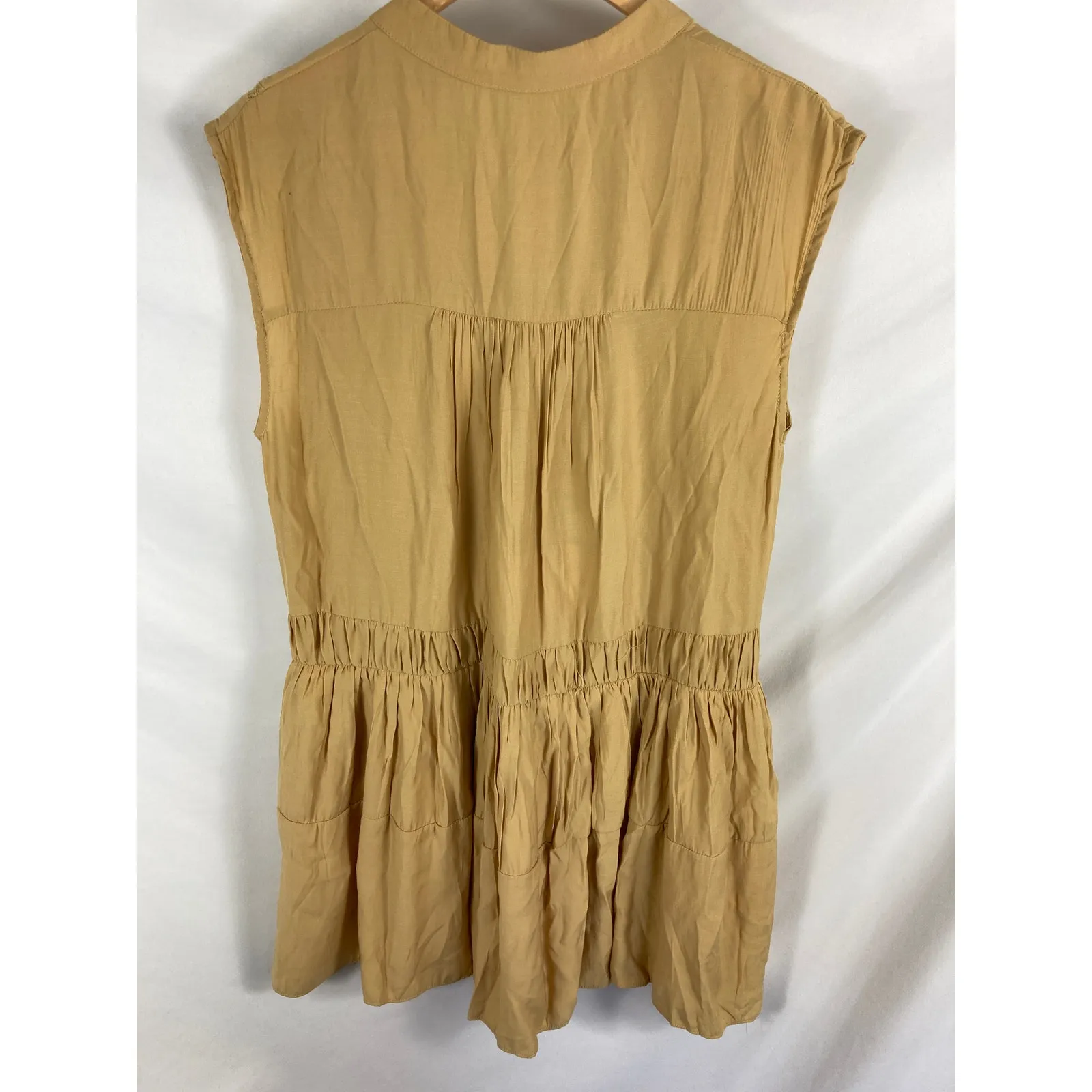 Talulah Yellow V Neck Flowy Summer Dress size small - Image 4