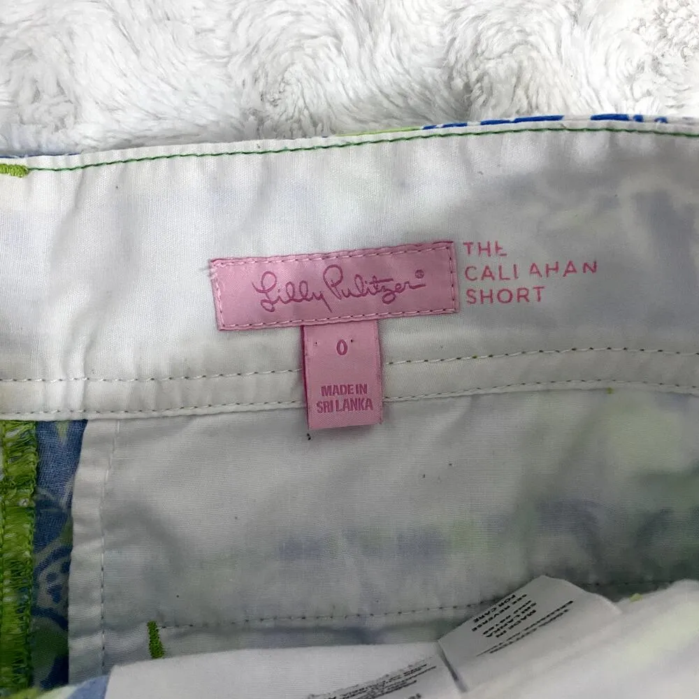 Lilly Pulitzer Limeade Biggest Fan Cotton Preppy The Callahan Shorts 0 - Image 3