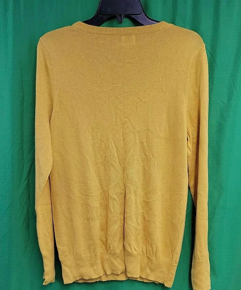 NWT  Womens Mustard Sweater Long Sleeve Top V-Neck Pullover Shirt - Image 3