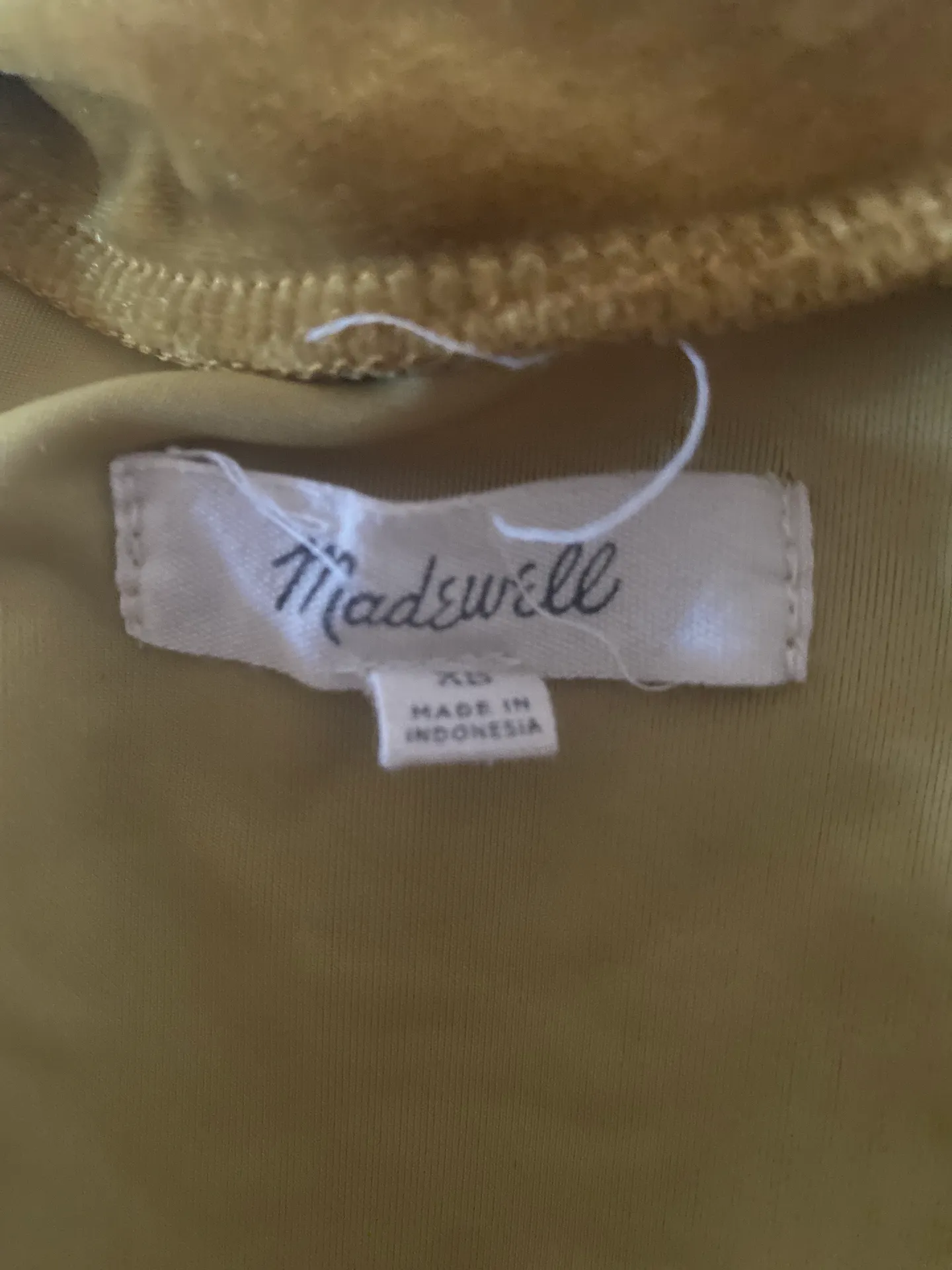 Velvet Short Sleeve Top | Size XS (mustard color) - Image 4