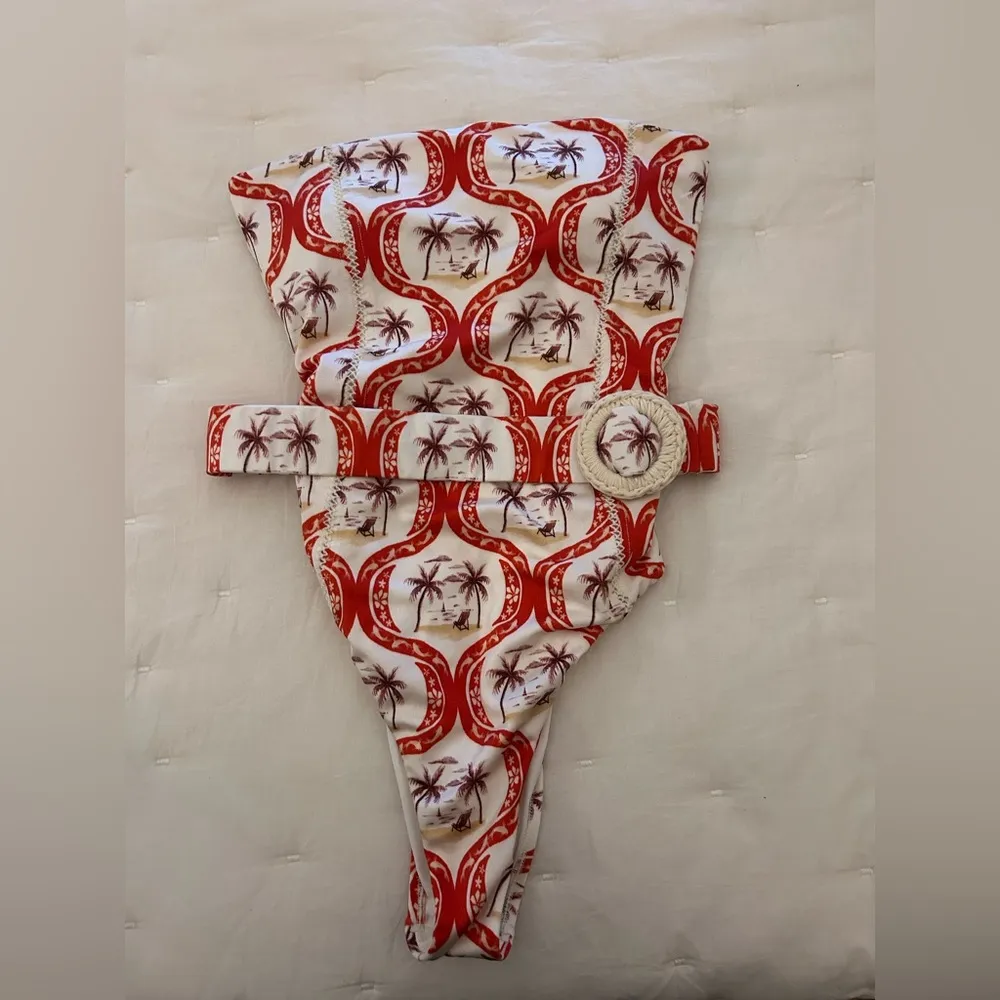 Farm Rio  Summer Beach Strapless One Piece - Image 4