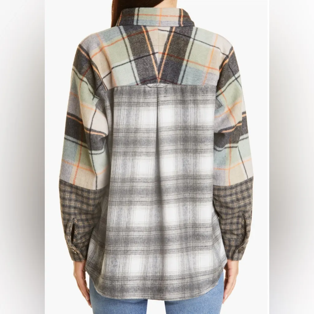 Rails Ridley Patchwork Flannel Shirt Jacket Mint Mixed Plaid Small Shacket - Image 2