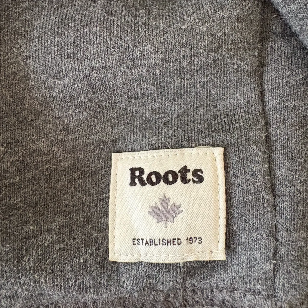 ROOTS Gray Zip Down Hoodie Sweatshirt Jacket - Image 6